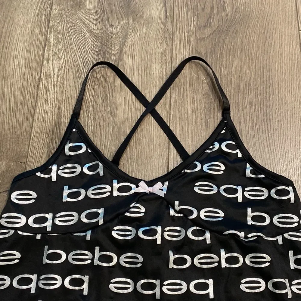 Bebe black and silver lingerie slip size medium - Picture 6 of 12